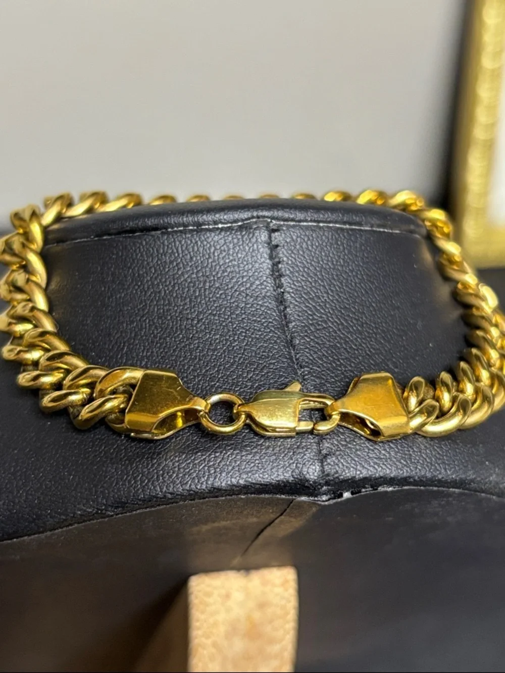 Stainless Steel Unisex Gold Curb Chain Cuban Link Bracelet